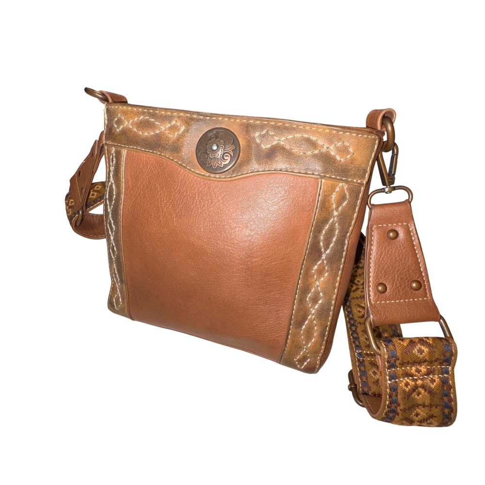 Nocona Brown Faux Leather Western Crossbody Bag Cowgirl Boho Concealed Carry